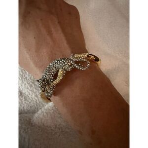 Alexis Bittar Panther Crystal Cuff Bracelet NWT Gold Tone $345 Retail